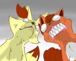  anger_vein angry fennekin fox no_humans pokemon tail vulpix  rating:safe score: user:bot