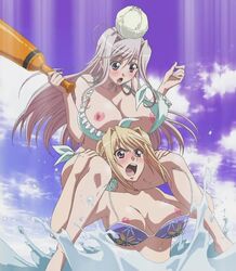 >:o 2girls :o ahoge angry ball bangs barefoot baseball_bat beach bikini bikini_malfunction bikini_pull blonde_hair blue_bikini blue_eyes blue_sky blush breasts breasts_apart carrying charlotte_hazellink cleavage cloud cloudy_sky embarrassed frilled_bikini frills front-tie_top hair_between_eyes hair_intakes hairband holding jpeg_artifacts large_breasts long_hair looking_down motion_blur multiple_girls nipple_slip nipples nose_blush ocean outdoors payot pink_hair princess_lover print_bikini public_nudity purple_eyes screencap short_hair shoulder_carry side-tie_bikini silver_hair silvia_van_hossen sky splashing stitched surprised swimsuit thigh_grab untied untied_bikini very_long_hair wading wardrobe_malfunction water rating:Explicit score:40 user:bot