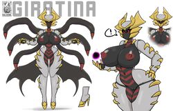 5_fingers absurd_res areola big_breasts breasts clothing exclamation_point female fingers footwear generation_4_pokemon giratina haloowl halotroll hi_res high_heels legendary_pokemon nintendo nipples no_humans pokemon pokemon_(species) solo video_games wide_hips rating:Explicit score:82 user:Jaeblo