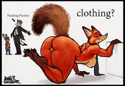 anthro ass big_butt breasts canine clothed clothing disney female fox interspecies judy_hopps lagomorph male mammal medium_breasts nick_wilde nipples rabbit rule_63 sligarthetiger smile smirk thick_thighs voluptuous zootopia rating:Explicit score:168 user:bot