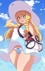 1futa 2018 arm_up bag balls balls_in_panties bare_shoulders blonde_hair blue_background blue_panties blush bow_panties braids breasts bulge clothed clouds day dress dress_lift exlic flaccid futa_only futanari green_eyes hat holding human intersex lillie_(pokemon) long_hair looking_down nintendo open_mouth panties panty_bulge penis penis_in_panties penis_under_clothes penis_under_skirt petite pokemon pokemon_sm skirt skirt_lift sky small_breasts solo standing text tongue upskirt watermark rating:Questionable score:175 user:justausername