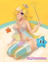 1girls 2others babydoll blonde_hair blue_eyes blue_legwear breasts clothes crown earrings female female_focus full_body hair hair_over_one_eye human kneeling large_breasts long_hair looking_at_viewer luma mario_(series) navel necklace nintendo nipples panties popsiclebunny princess_rosalina puckered_lips seiza solo_focus star super_mario_galaxy thighhighs underwear wand rating:Questionable score:35 user:bot