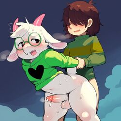 ai_generated anthro anthro_penetrated arm_grab balls blush boss_monster bovid caprine deltarune drool femboy from_behind furry gay gay_sex goat green_clothing green_glasses human human_on_anthro human_on_male human_penetrating human_penetrating_anthro kris_(deltarune) kris_(light_world_form) light-skinned_male light_skin looking_pleasured male male/male male_anthro male_human male_human/male_anthro male_only male_penetrated male_penetrating male_penetrating_male males_only musk nudealert partially_clothed penis pink_horns precum prison_guard_position ralsei ralsei_with_white_fur round_glasses stable_diffusion standing_sex sweat thick_thighs rating:Explicit score:257 user:NudeAlert