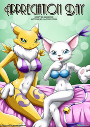 anthro avoid_posting bandai_namco bbmbbf big_breasts black_sclera bra breasts canid canine clothed clothes clothing comic cover cover_art cover_page crossed_legs digihentai digimon digimon_(species) digital_media_(artwork) domestic_cat duo felid feline felis female female_only fox fur furry_breasts furry_ears furry_tail gatomon hi_res interspecies large_breasts mammal multiple_females palcomix panties pointy_ears renamon skimpy skimpy_clothes tagme tail tailmon toony uncensored underwear white_body white_fur yellow_body yellow_fur rating:Questionable score:16 user:bot