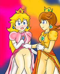 beige_skin clothes dress edit elbow_gloves female feral flying gloves human interspecies mario_(series) multiple_females nintendo on_one_foot princess_daisy princess_peach size_difference skirt_lift standing xero-j rating:Questionable score:15 user:colourmecum42