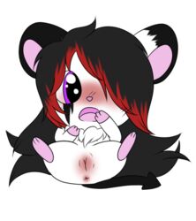 anus ass blush closed feral goth hampire hamster hamtaro_(series) mammal misswintermizuki open_mouth purple_eyes pussy rodent small solo spreading rating:Explicit score:5 user:bot