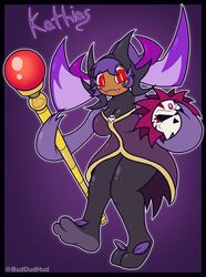  big_breasts breasts buddudhud clothing female generation_9_pokemon hi_res holding_scepter katthias legendary_pokemon mask nintendo ogerpon pokemon pokemon_(species) prehensile_hair red_eyes robe robe_only skull_accessory skull_mask solo  rating:safe score: user:bot