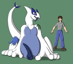 animal_genitalia anthro avian blue_penis blue_tongue clothing duo erection human isteltheblue knot legendary_pokemon lugia male mammal nintendo open_mouth penis pokemon red_eyes simple_background tongue tongue_out torn_clothing transformation video_games rating:Explicit score:2 user:bot