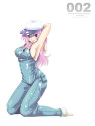 1girls armpits barefoot baseball_cap breasts clothes cum cum_on_clothes cum_on_hat erect_nipples feet female gradient_hair hair hat huge_breasts large_breasts multicolored_hair naked_overalls original overalls paint paint_on_clothes paint_on_hat pink_hair purple_hair sakurai_unan sideboob solo rating:Explicit score:9 user:bot