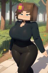 1girls ai_generated big_breasts daidouji_(artist) female_only jenny_belle_(slipperyt) minecraft solo solo_female rating:Explicit score:54 user:Rulesexy