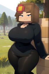 1girls ai_generated big_breasts daidouji_(artist) female_only jenny_belle_(slipperyt) minecraft solo solo_female rating:Explicit score:80 user:Rulesexy