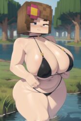 1girls ai_generated big_breasts bikini daidouji_(artist) female_only jenny_belle_(slipperyt) minecraft solo solo_female rating:Explicit score:100 user:Rulesexy