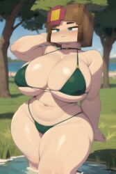 1girls ai_generated big_breasts bikini daidouji_(artist) female_only jenny_belle_(slipperyt) minecraft solo solo_female rating:Explicit score:112 user:Rulesexy