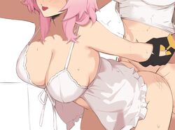 1futa 1girls ambiguous_penetration ass babydoll bent_over bottomless breasts cleavage clothed clothing crop_top doggy_style duo erection female female_focus futa_on_female futanari gloves head_out_of_frame highres holding_another's_wrist honkai:_star_rail honkai_(series) human large_breasts light-skinned_female light-skinned_futanari light_skin march_7th_(honkai:_star_rail) mostly_nude multiple_girls pink_hair sex short_hair soulnark standing stelle_(honkai:_star_rail) sweat tongue tongue_out unfinished white_babydoll rating:Explicit score:512 user:bot