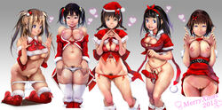 aliasing black_hair blonde_hair blue_eyes boots braids breasts brown_eyes brown_hair cape choker christmas cleavage dickgirl futanari gradient hat headband heart intersex long_hair navel nipples no_bra nopan ohigetan original panties panty_pull penis pubic_hair purple_eyes pussy red_eyes santa_hat short_hair thighhighs tied_hair twintails underboob underwear rating:Explicit score:40 user:bot