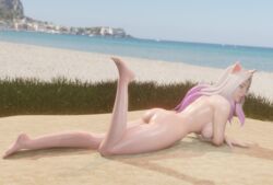 1girls ahri athletic_female beach big_ass big_breasts completely_nude_female k/da_all_out_ahri league_of_legends looking_at_viewer naked_female nude_female rating:Explicit score:19 user:Toxictoliet