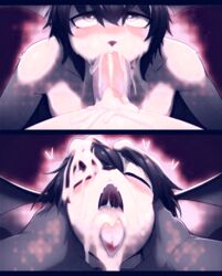 after_oral ahe_gao ai_generated anthro bat blowjob cum cum_in_mouth femboy oral tongue_out two_panel_image vatigon rating:Explicit score:22 user:Vatigon