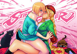 cammy_white darkereve female female_only human juni multiple_females panties skirt_lift straddling street_fighter white_panties yuri rating:Questionable score:46 user:Freezer88