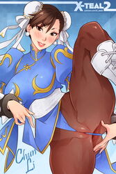 anus between_labia brown_hair capcom chun-li female innie_pussy leg_lift looking_at_viewer pantyhose partially_visible_vulva pussy solo street_fighter wedgie x-teal rating:Explicit score:84 user:bot