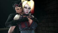 2girls 3d alternate_breast_size animated areolae batesz batman:_arkham_knight batman_(series) big_breasts blonde_hair breast_grab breast_squeeze breasts breasts_out catwoman catwoman_(arkham) catwoman_(arkham_knight) dc_comics exposing_breasts female_only goggles_on_head harley_quinn harley_quinn_(arkham) harley_quinn_(arkham_knight) large_breasts lesbian lipstick nipples no_sound selina_kyle source_filmmaker twintails video yuri rating:Explicit score:400 user:justausername