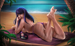 1girls ass barefoot bikini blue_hair feet felox08 female female_only human hyuuga_hinata long_hair naruto naruto_shippuden on_stomach pinup sideboob solo solo_focus toes white_eyes rating:Questionable score:37 user:chooped