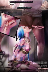 arms_behind_back balls balls_deep blue_hair bra breasts cum cum_in_mouth cum_in_throat cum_inside cumshot deepthroat erection fellatio female irrumatio jinx_(league_of_legends) lacanishu league_of_legends male oral penis rape restrained rolling_eyes sitting small_breasts speech_bubble straight sword_swallowing_position tattoo testicles text throat_bulge tied_arms x-ray rating:Explicit score:413 user:justausername