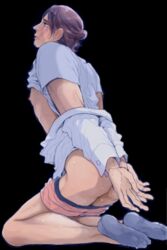  1boy ass azumane_asahi haikyuu!! male_only muscle nipples socks solo tagme underwear undressing  rating:explicit score: user:bot