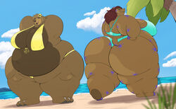 2021 2girls anthro ass bbw beach bear belly big_ass big_belly big_breasts big_butt big_thighs bikini blue_bikini blue_swimsuit blue_swimwear breasts brown_body brown_fur brown_skin butt common_hippopotamus curvy_figure dat_ass duo fat fat_ass fat_butt female fur furry hair hand_on_hip hi_res hippopotamid hippopotamus huge_ass huge_breasts huge_butt huge_thighs looking_at_viewer mammal obese obese_anthro obese_female overweight overweight_anthro overweight_female robthehoopedchipmunk seaside side_boob sideboob smile swimsuit swimwear tammy_(rthc) thick_thighs thighs ursid ursine wide_hips yellow_bikini yellow_swimsuit yellow_swimwear rating:Questionable score:19 user:Rafistar100