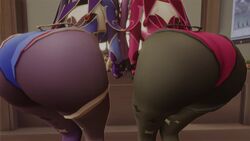 2girls 3d animated ass ass-to-ass ass_focus ass_press clone female_only from_behind genshin_impact hair_ornament huge_ass jiggle kishi leaning leaning_forward leotard long_hair mona_(genshin_impact) multiple_girls pantyhose purple_hair tagme thighlet twintails very_long_hair video rating:Questionable score:163 user:darkcrystal35