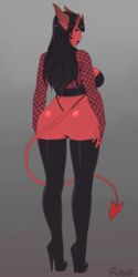 1girls 2015 ass black_hair clothed dat_ass devil female female_only full-length_portrait full_length horns live_for_the_funk myserra portrait red_skin skimpy_clothes solo standing succubus rating:Questionable score:246 user:Davyyyyy_Jones