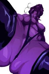 alien anus breasts female glasses looking_down milf myrsi_(riendonut) pointy_ears purple_hair purple_skin riendonut sling_bikini smile solo rating:Questionable score:29 user:punkmaster