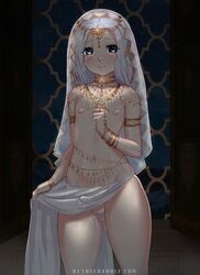 1boy androgynous arslan arslan_senki blue_eyes femboy girly male male_only pale-skinned_femboy pale-skinned_male puffy_nipples silver_hair solo tagme trap trap_bride rating:Explicit score:182 user:dirtymailking