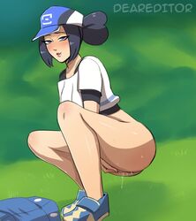 1girls ass bettie_(pokemon) blush deareditor female female_only human human_only looking_at_viewer masturbation pokemon pokemon_masters pussy solo yui_(pokemon) rating:Explicit score:68 user:justausername