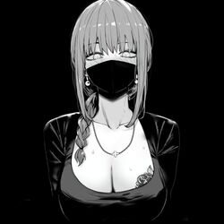 1girls black_and_white blush braid chains chainsaw_man clothed earrings glowing_eyes makima_(chainsaw_man) masoq095 rose short_hair solo tattoo unique_eyes rating:Questionable score:179 user:Xenochrome