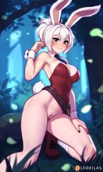  ai_generated battle_bunny_riven bunny_ears_(cosmetic) green_eyes league_of_legends lerrilas riven tagme  rating:explicit score: user:lerrilas