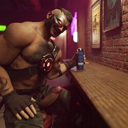 3d 3d_(artwork) australian bara bara_tiddies bara_tits beer_can boner brown_eyes brown_hair cock_out cybernetic_eye erection exposed exposed_penis hairy hairy_chest hard_on indoors kano_(mortal_kombat) light-skinned_male light_skin looking_at_you male male_focus male_only male_pov mortal_kombat mortal_kombat_11 netherrealm_studios smiling_at_you solo solo_focus solo_male rating:Explicit score:26 user:BaraBabe4589