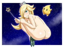 1girls anus aqua_eyes ass ass_focus back blonde_hair breasts crown detailed_background female female_only footwear from_behind full_body hair hair_over_one_eye high_heels human leg_hug long_blonde_hair long_hair looking_at_viewer looking_back luma mario_(series) naked naked_female naked_footwear naked_heels naked_shoes nintendo nude nude_female outer_space pointy_chin princess_rosalina shikuta_maru shoes sideboob smile solo solo_focus space straight_hair super_mario_galaxy uncensored wand rating:Explicit score:200 user:bot