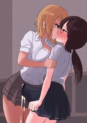 1futa 1girls blush cleavage cum cum_through_clothes duke_shiwa ejaculation erection erection_under_skirt futa_on_female futanari glasses hands-free kissing orgasm orgasm_from_kissing penis ponytail school_uniform schoolgirl shiwa_kou skirt tagme rating:Explicit score:177 user:KrystalsDick