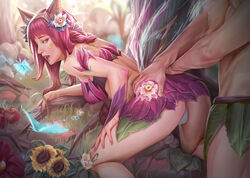 9_tails ahri animal_ears animal_girl big_breasts breasts busty cleavage clothing curves curvy curvy_body curvy_female curvy_figure curvy_hips eclipse_series elderwood_ahri elderwood_series eyelashes eyeliner eyeshadow facial_markings female flower fluffy fluffy_ears fluffy_tail fluffy_tails fox fox_girl fox_tail furry_tail hoobamon horns hourglass_figure humanoid inner_ear_fluff kemonomimi kitsune league_of_legends light-skinned_female light_skin long_hair multiple_tails nine_tailed_fox pale-skinned_female pale_skin pink_hair realistic riot_games tail thighs vastaya video_games yellow_eyes rating:Explicit score:17 user:LewdVesani