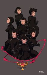 2010s 2019 2d 2d_(artwork) 7girls aki_(samurai_jack) ali_(samurai_jack) ami_(samurai_jack) ani_(samurai_jack) ari_(samurai_jack) ashi ashi_(samurai_jack) ass avi_(samurai_jack) black_bodysuit black_hair bob_cut bodysuit breasts character_request covered_nipples daughters_of_aku highres lipstick looking_at_viewer maiz-ken makeup medium_breasts multiple_girls no_mask red_lips samurai_jack septuplets short_hair siblings sisters spiked_hair rating:Questionable score:48 user:zerohawken2