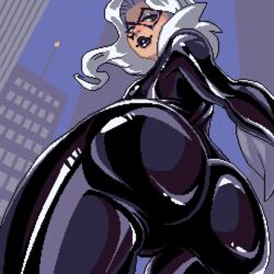 1girls animated ass ass_focus big_ass black_cat_(marvel) bodysuit felicia_hardy jasky marvel pixel_art white_hair rating:Questionable score:85 user:anonmeleven_