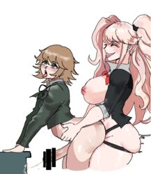 1boy 1girls ahe_gao anal anal_sex areolae ass blonde_hair brown_hair censored censored_penis clothed_sex cum_while_penetrated danganronpa danganronpa:_trigger_happy_havoc danganronpa_1 female femboy femdom fujisaki_chihiro gialu girly junko_enoshima large_breasts lipstick long_hair nipples partially_clothed pegging sex short_hair side_view strap-on thiccwithaq tongue traced traced_art trap twintails rating:Explicit score:205 user:Blaiddyd