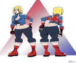 1girls ass bending_over big_ass boots cammy_white capcom crop_top fat_ass fingerless_gloves hand_on_butt huge_ass ineptoutcast jacket scar street_fighter street_fighter_6 tight_fit wide_hips yoga_pants rating:Explicit score:20 user:Patts