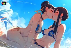  ai_generated big_breasts bikini blush capcom chun-li crossover girls kissing lesbian_kiss rwl spy_x_family street_fighter street_fighter_6 yor_briar yor_forger yuri  rating:questionable score: user:_rwl_