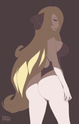 1girls ass big_ass big_breasts blonde_hair breasts clothing curvy cynthia_(pokemon) female female_only hair leotard long_hair nintendo pokemon pokemon_dppt r3dfive solo swimsuit text video_games rating:Questionable score:110 user:EdgySexy