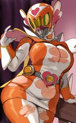 1girls big_breasts breasts cleavage female female_focus female_only iba_girl large_breasts lightsource looking_at_viewer masked masked_female real_person ripped_bodysuit ripped_clothing sentai solo solo_female thick thick_thighs tokusatsu voluptuous rating:Explicit score:48 user:Messhahoa