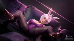 alternate_costume anal_sex battle_bunny_riven breasts bunny_ears bunny_girl bunnysuit cameltoe cleavage female female_only firolian high_heels league_of_legends leotard looking_at_viewer riven solo strapless_leotard white_hair rating:Questionable score:147 user:justausername