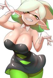 1girls big_breasts breasts cleavage earrings female huge_breasts inkling inkling_girl light-skinned_female light_skin marie_(splatoon) nintendo nobunagapero short_hair splatoon splatoon_(series) tentacle_hair white_hair rating:Questionable score:122 user:LiangXI