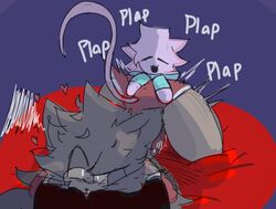  1girl1boy ahe_gao anthro_on_anthro anthro_penetrated anthro_penetrating anthro_penetrating_anthro armwear axii_(sleepysous) axolotl_humanoid bigger_female clothed_sex hidden_sex implied_penetration ratpleb small_dom_big_sub tagme underwear_sex  rating:explicit score: user:deleted107137