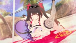  1girls 3d beach bikini black_swan_(honkai:_star_rail) female fishnets futa_on_female futanari honkai:_star_rail honkai_(series) koikatsu sparkle_(honkai:_star_rail) tagme vostrumdeus  rating:explicit score: user:vostrumdeus